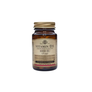 Solgar - Vitamina D3 1000 IU 25 μg - 100 comprimidos masticables